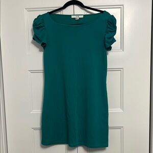 Teal short sleeve tshirt dress